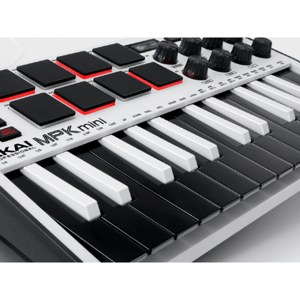 มิดี้คอนโทรลเลอร์ AKAI MPK MINI MK3  คีย์บอร์ด 25 คีย์ (สีขาว)